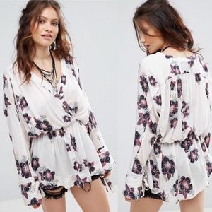NWT Free People Tuscan Dreams Wrap Blouse C1